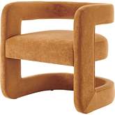 Althea Accent Arm Chair in Caramel Brown Velvet